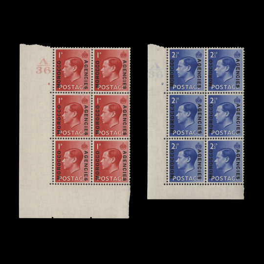 Morocco Agencies 1937 (MLH) KE VIII Provisionals cylinder blocks