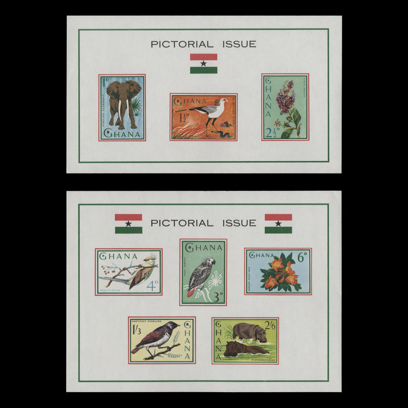 Ghana 1964 (MNH) Flora & Fauna miniature sheets