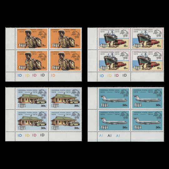 Fiji 1974 (MNH) UPU Centenary plate blocks