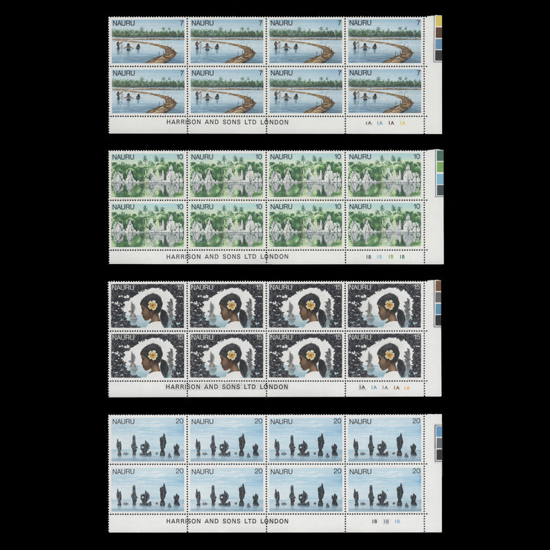 Nauru 1978 (MNH) Definitives imprint/plate blocks