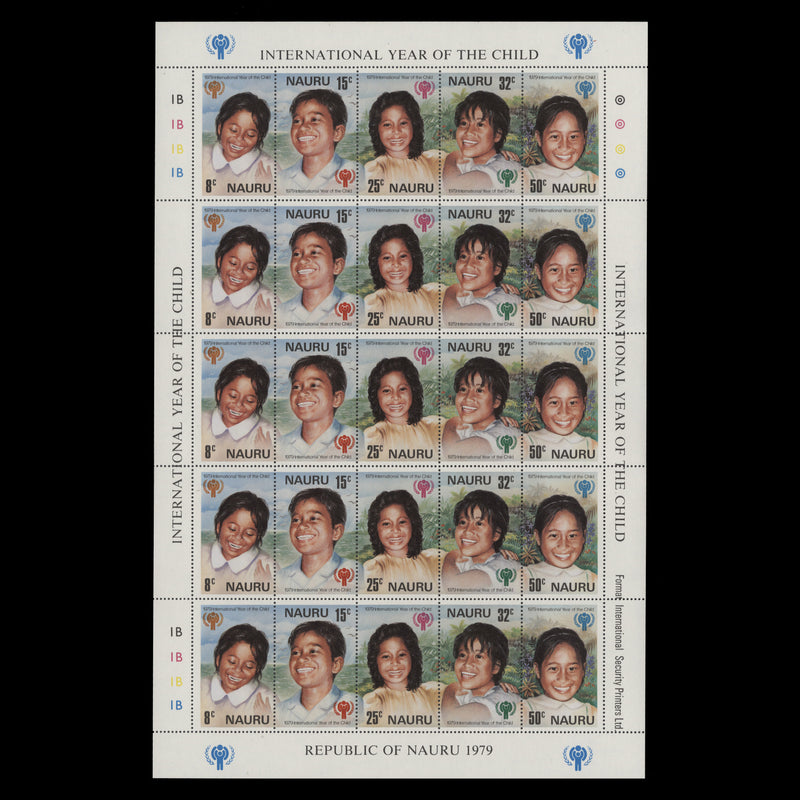 Nauru 1979 (MNH) Year of the Child plate 1B sheetlet