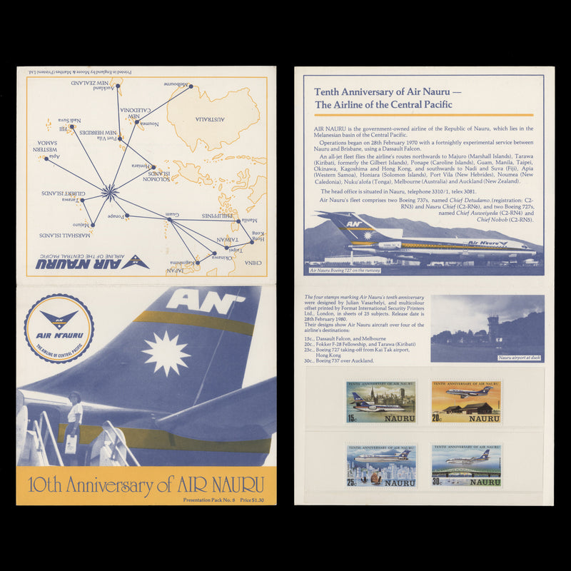 Nauru 1980 Air Nauru Anniversary presentation pack