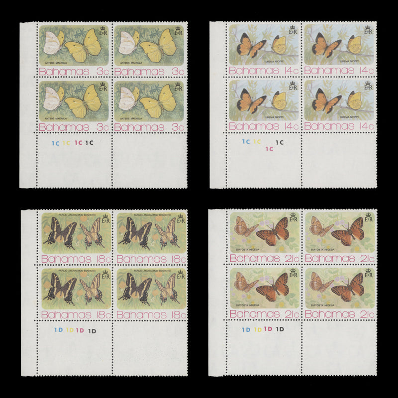 Bahamas 1975 (MNH) Butterflies plate blocks