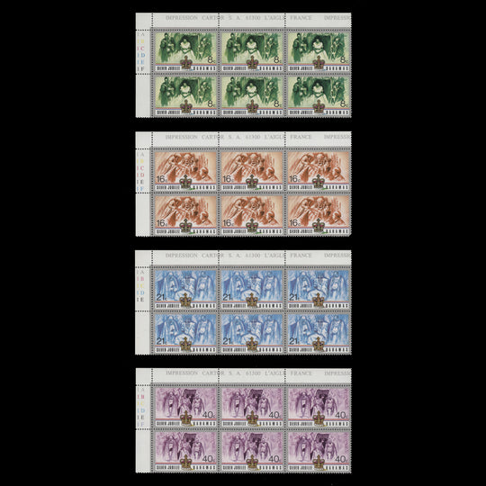 Bahamas 1977 (MNH) Silver Jubilee imprint/plate 1 blocks