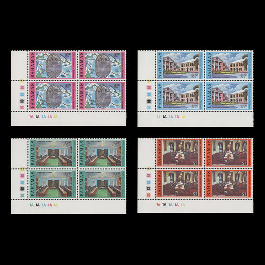 Bahamas 1979 (MNH) Parliament Anniversary traffic light/plate blocks