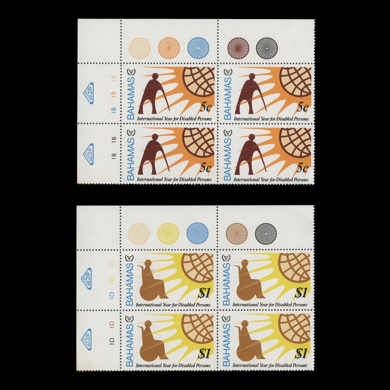 Bahamas 1981 (MNH) Year for Disabled Persons plate blocks