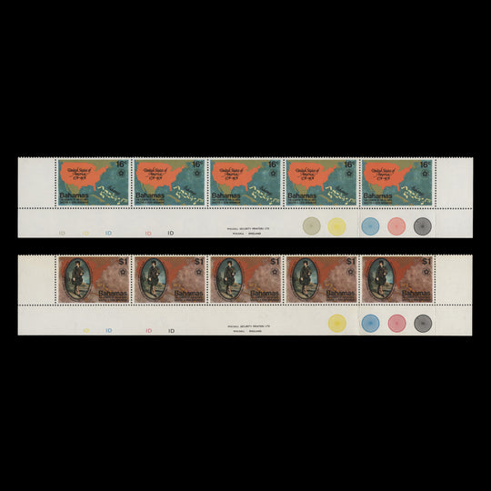 Bahamas 1976 (MNH) American Revolution Bicentenary plate strips