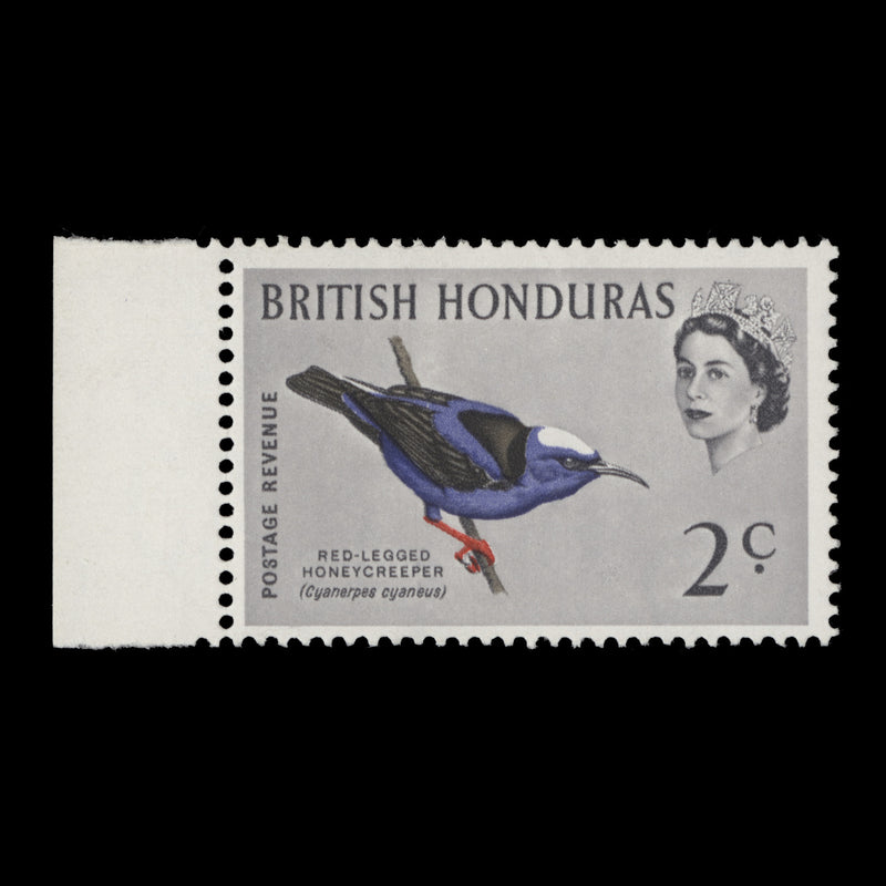 British Honduras 1962 (Error) 2c Honey Creeper missing turquoise-blue