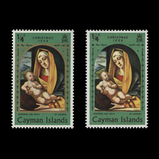 Cayman Islands 1969 (Variety) ¼c Christmas missing gold