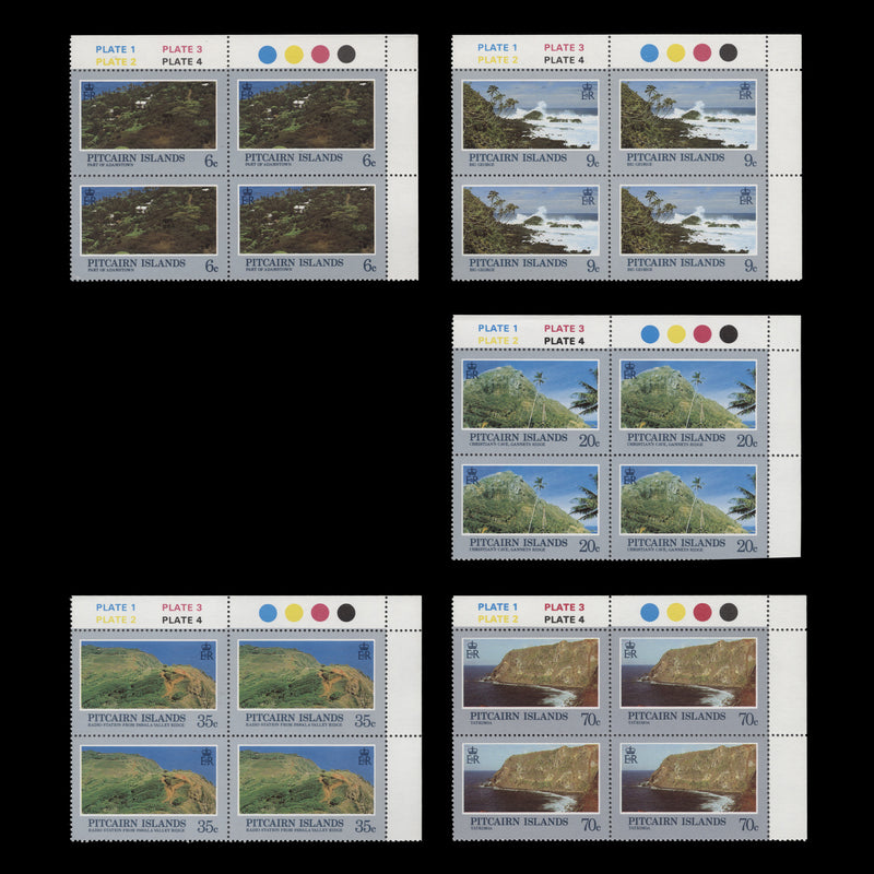 Pitcairn Islands 1981 (MNH) Landscapes traffic light/plate blocks