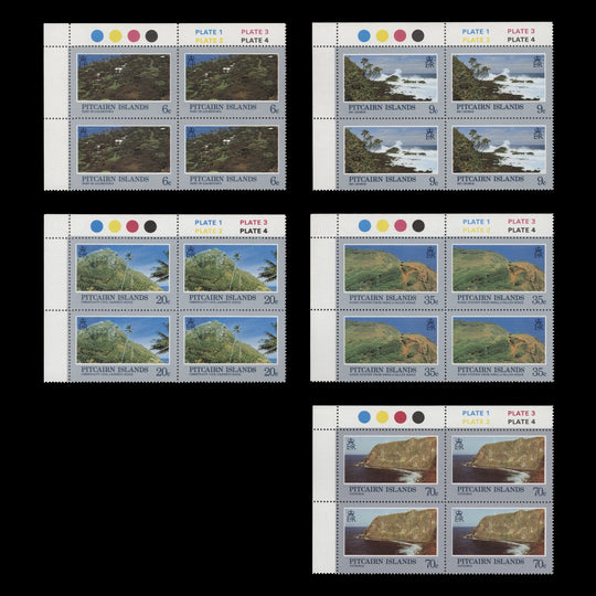 Pitcairn Islands 1981 (MNH) Landscapes traffic light/plate blocks