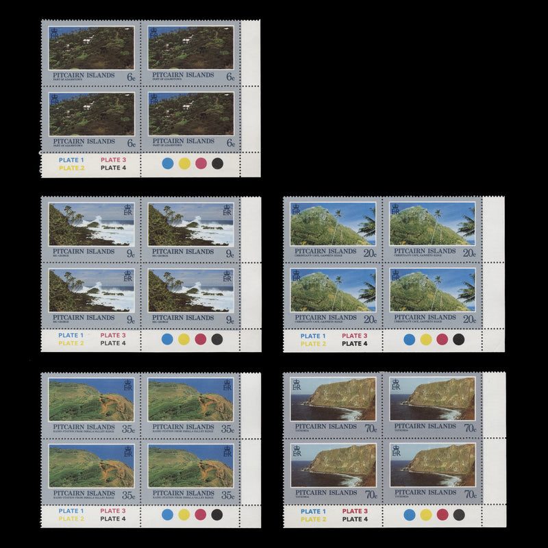 Pitcairn Islands 1981 (MNH) Landscapes traffic light/plate blocks