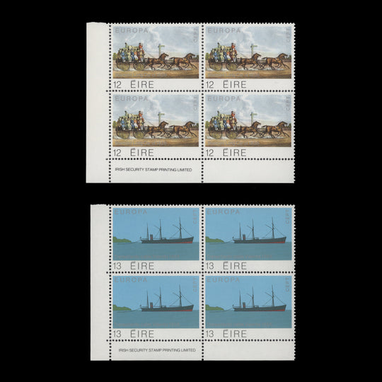 Ireland 1979 (MNH) Communications imprint blocks
