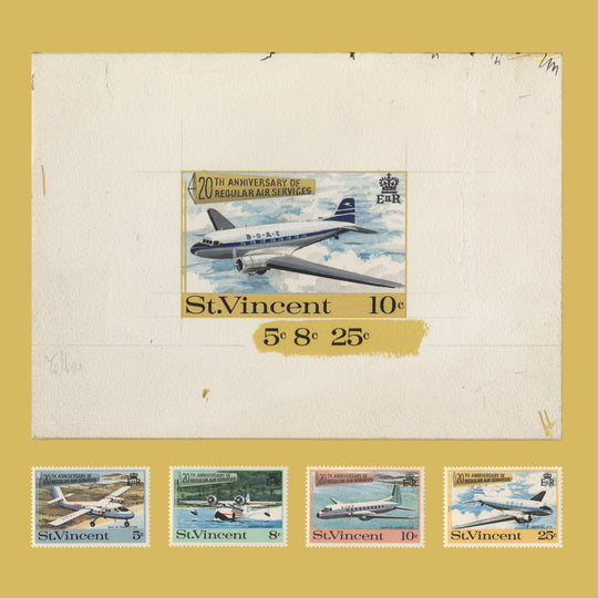 Saint Vincent 1970 Regular Air Services artwork by Richard Granger-Barrett