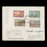 Tonga 1955 Definitives on registered cover signed by Queen Salote