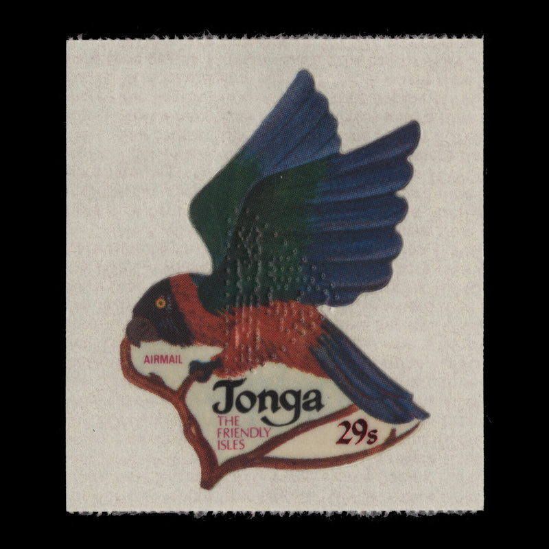 Tonga 1974 (MNH) 29s Parrot coil definitive with SPECIMEN perfin