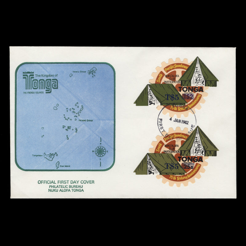 Tonga 1982 (FDC) South Pacific Scout Jamboree provisionals