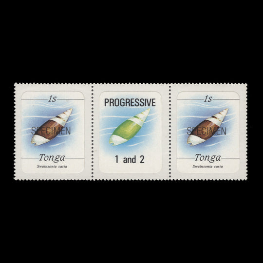 Tonga 1984 (MNH) 1s Chaste Mitre SPECIMEN gutter pair