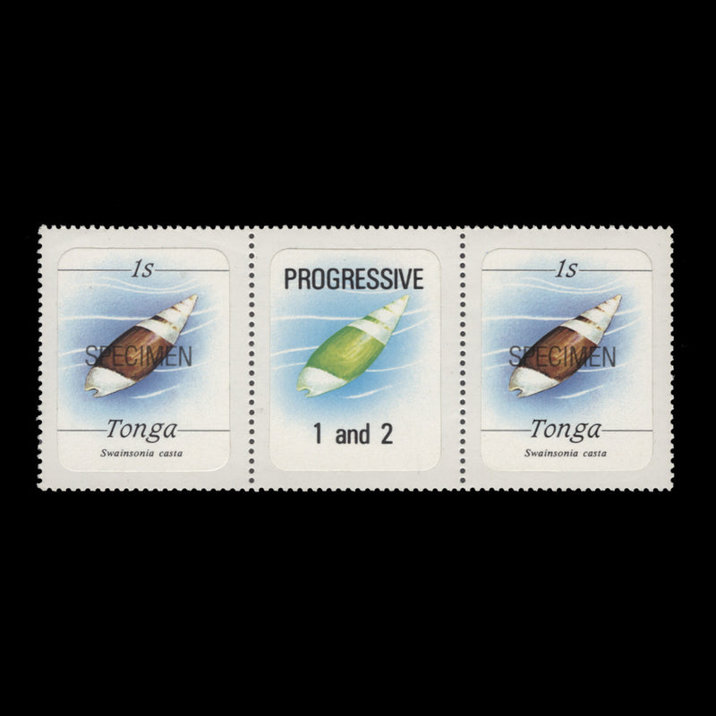 Tonga 1984 (MNH) 1s Chaste Mitre SPECIMEN gutter pair