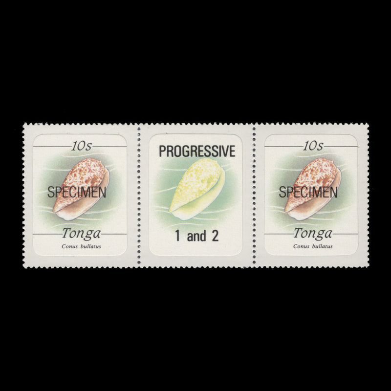 Tonga 1984 (MNH) 10s Bubble Cone SPECIMEN gutter pair