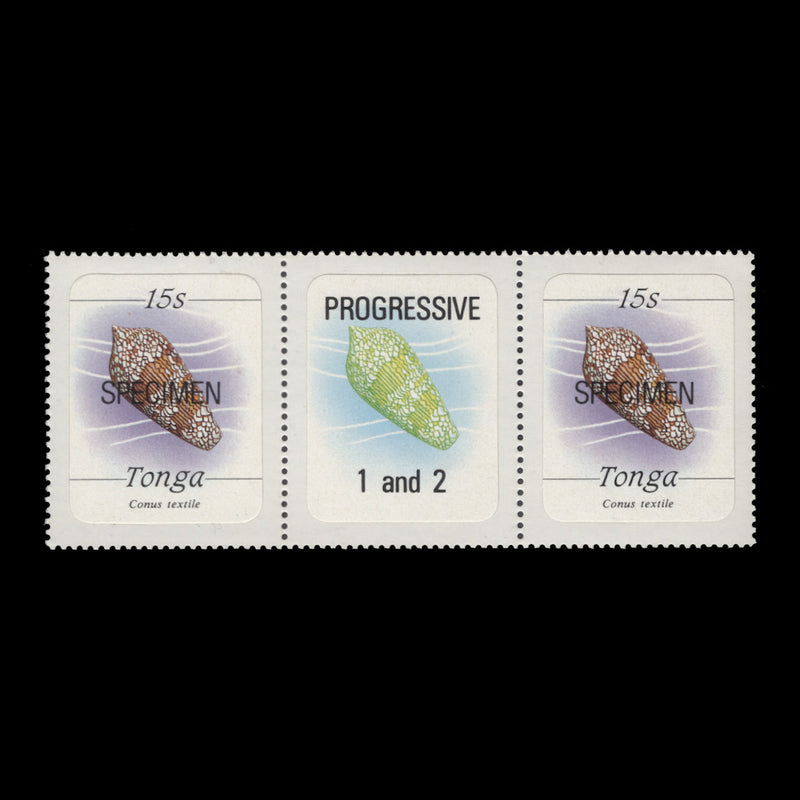 Tonga 1984 (MNH) 15s Cloth of Gold Cone SPECIMEN gutter pair