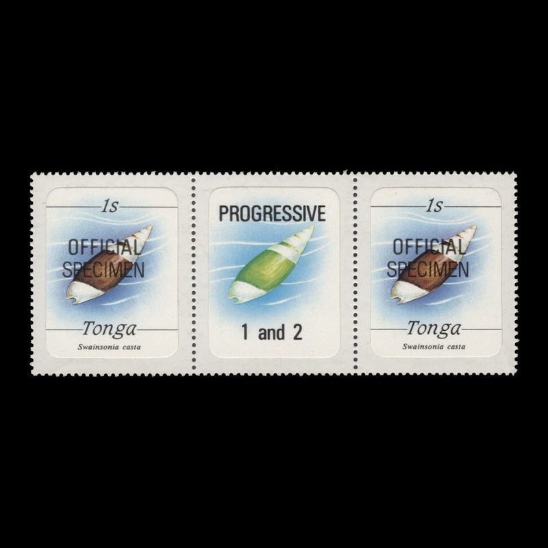 Tonga 1984 (MNH) 1s Chaste Mitre SPECIMEN gutter pair, official