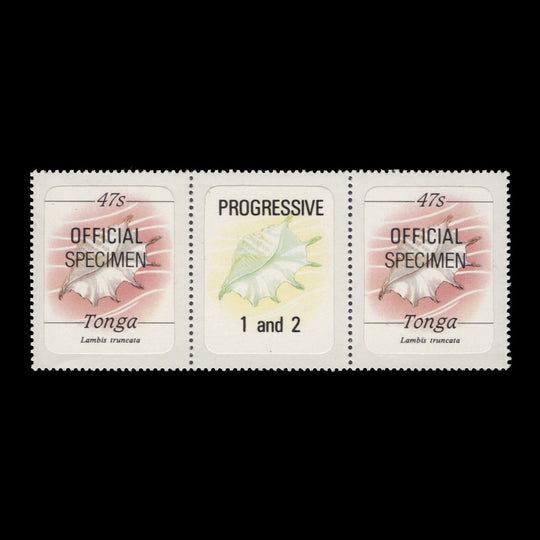 Tonga 1984 (MNH) 47s Giant Spider Conch SPECIMEN gutter pair, official