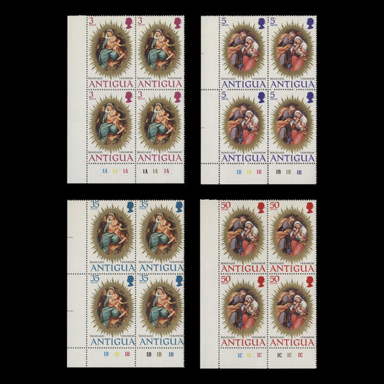 Antigua 1971 (MNH) Christmas plate blocks