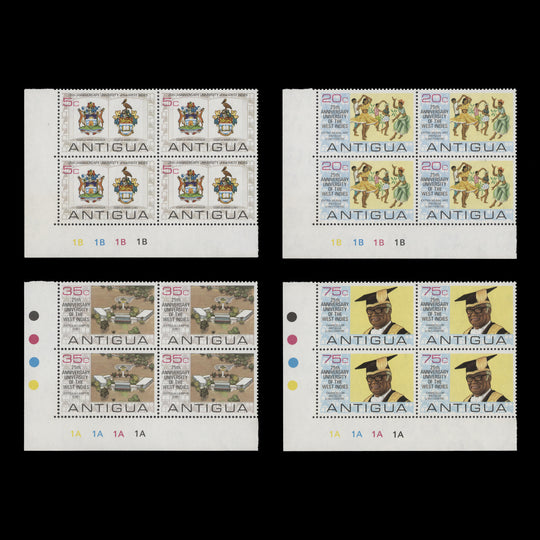 Antigua 1974 (MNH) West Indies University plate blocks
