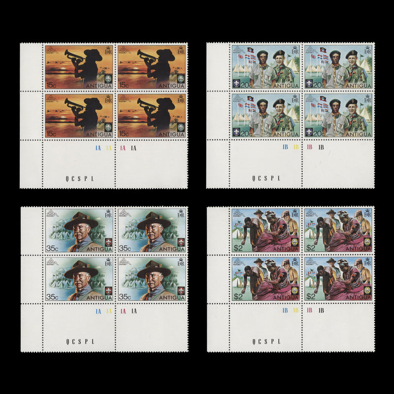 Antigua 1975 (MNH) Scouting Jamboree plate blocks