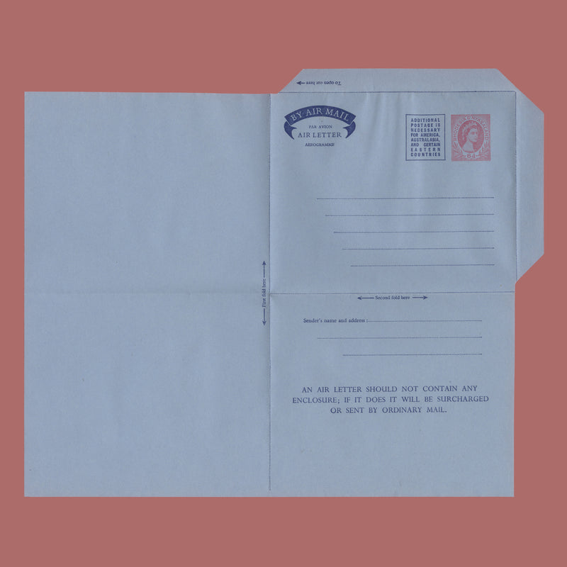 Rhodesia & Nyasaland 1955 Queen Elizabeth II die proof of air letter stamp