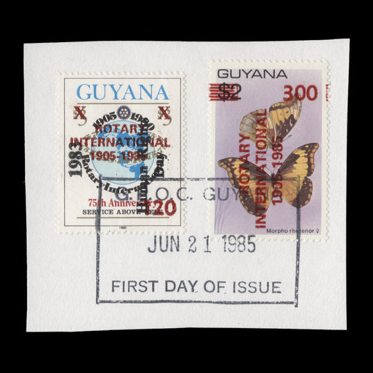 Guyana 1985 (FDC) Rotary International Anniversary provisionals