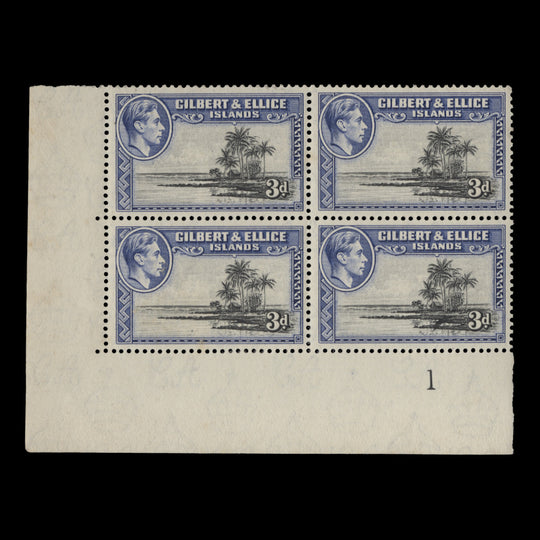 Gilbert & Ellice Islands 1939 (MNH) 3d Seascape plate 1 block