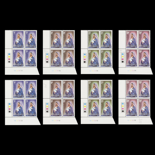 Rhodesia 1977 (MNH) Christmas plate blocks