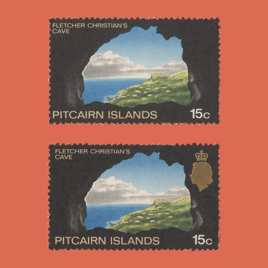 Pitcairn Islands 1969 (Variety) 15c Fletcher Christian's Cave missing gold