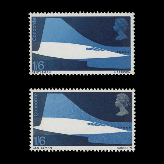 Great Britain 1969 (Variety) 1s6d First Flight of Concorde missing silver