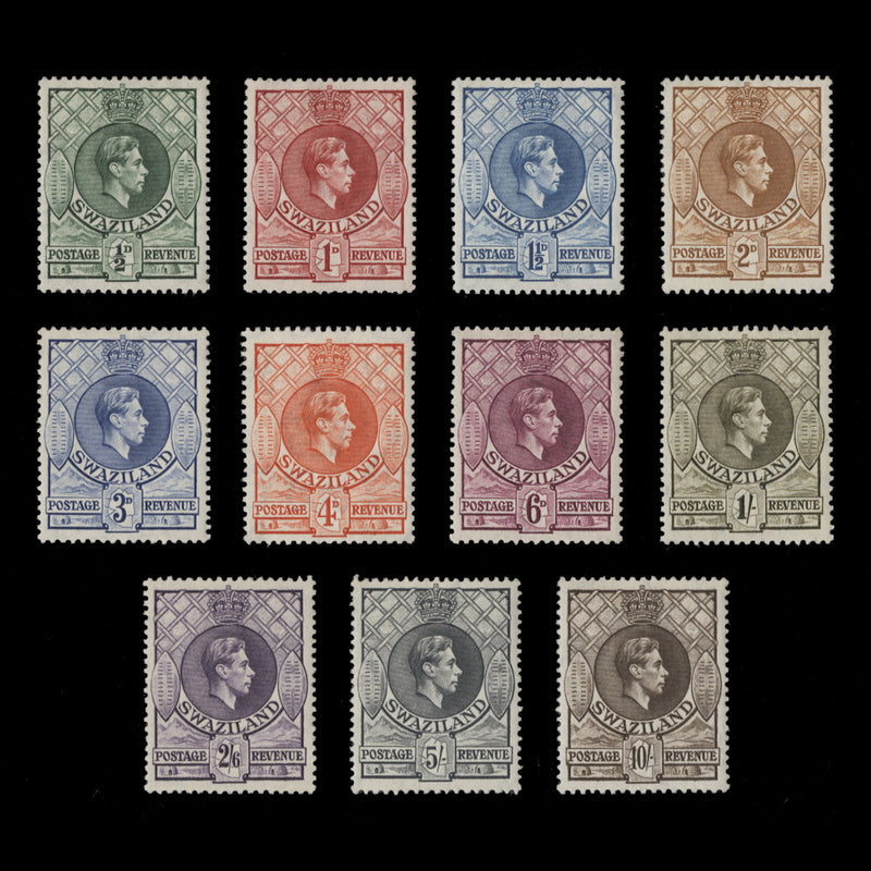 Swaziland 1938 (MLH) King George VI Definitives, perf 13½ x 13