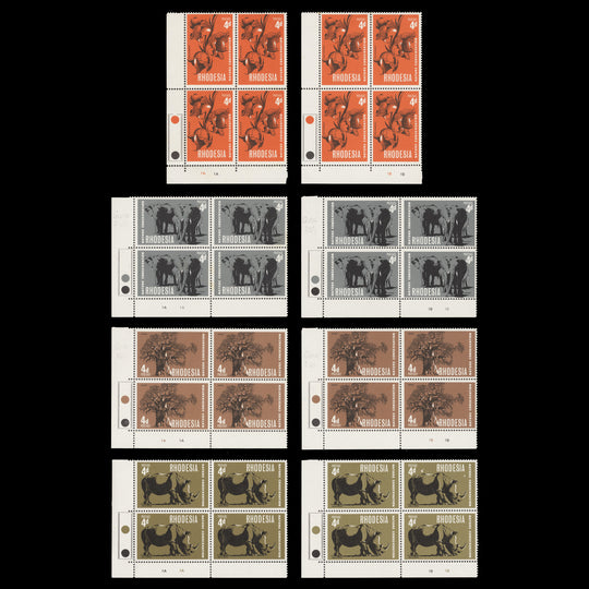 Rhodesia 1967 (MNH) Nature Conservation plate blocks