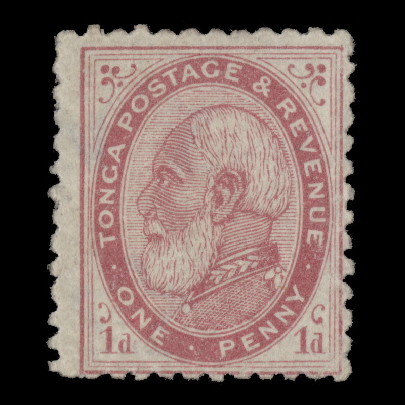 Tonga 1887 (Unused) 1d King George I, pale carmine, perf 12 x 11½