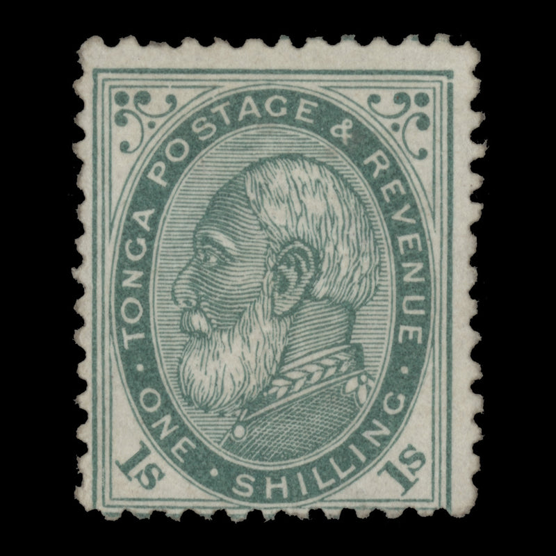 Tonga 1886 (Unused) 1s King George I, pale green, perf 12½ x 12½