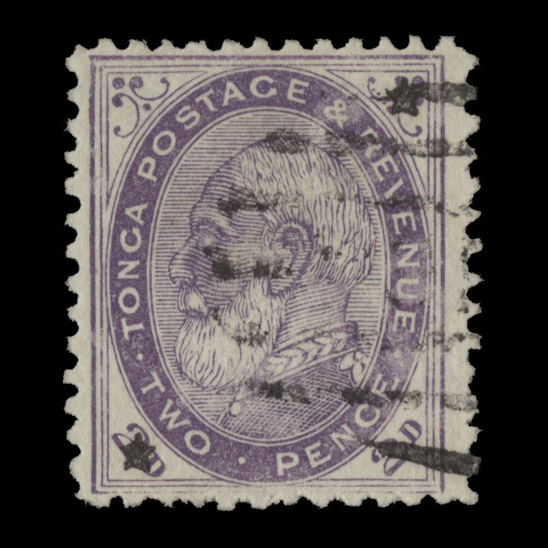 Tonga 1891 (Used) 2d King George I Provisional, perf 12½ x 12½