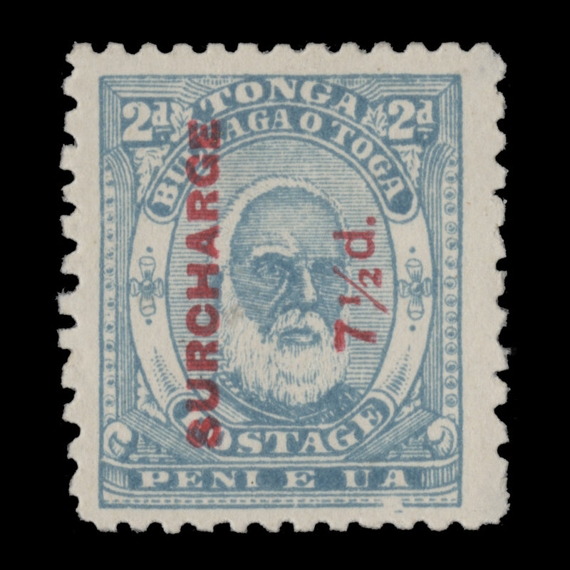 Tonga 1895 (Unused) 7½d/2d King George I, perf 12 x 11