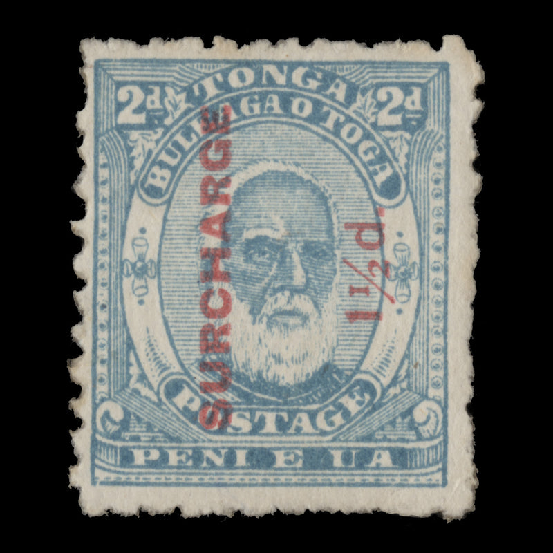 Tonga 1895 (Unused) 1½d/2d King George I, perf 12 x 11