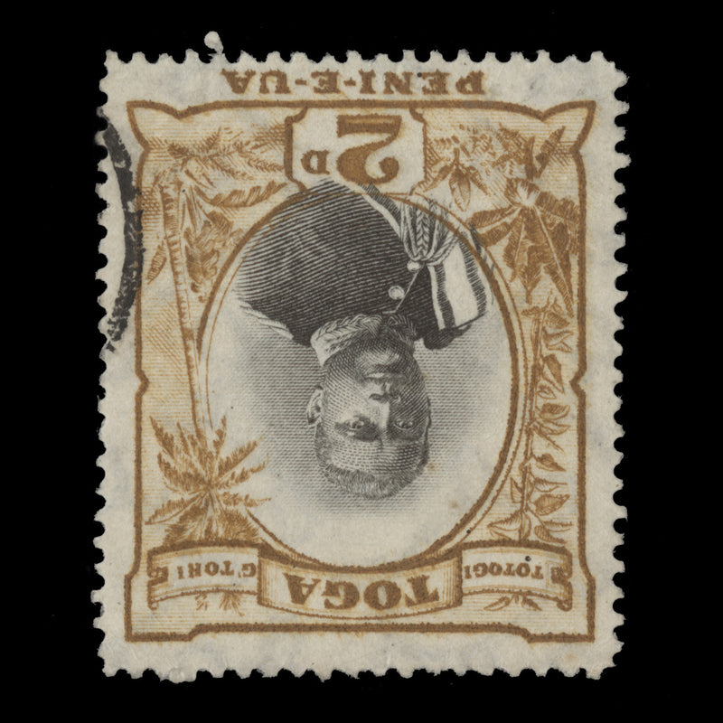 Tonga 1897 (Used) 2d King George II, type II, inverted watermark