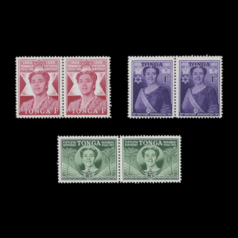 Tonga 1950 (MNH) Queen Salote's 50th Birthday pairs