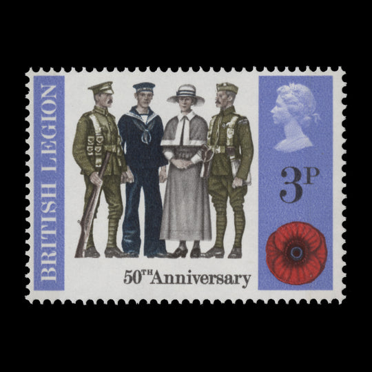 Great Britain 1971 (Variety) 3p British Anniversaries missing red-orange