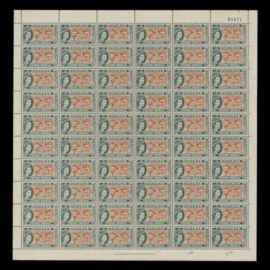 Bahamas 1954 (MNH) 2d Native Straw Worker plate 1a–1a pane