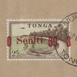 Tonga 1967 (Variety) 30s/2s Lifuka, Ha'api with surcharge shift on cover