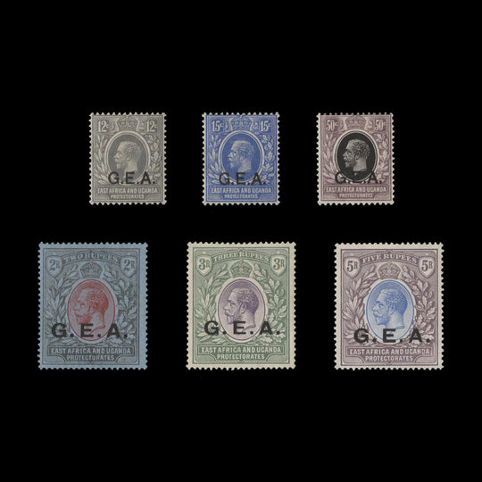 Tanganyika 1921 (MLH) Provisionals, script CA watermark