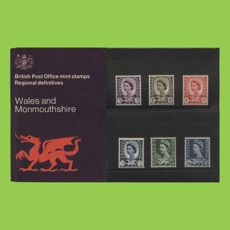 Wales 1970 Regional Definitives presentation pack